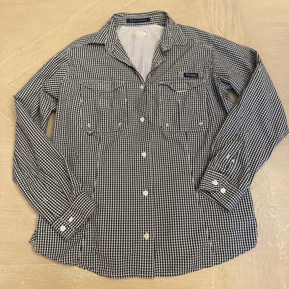 Columbia Outdoor Black and White Casual Button Down Shirt with Classic Collar - Picture 1 of 12